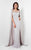 Terani Couture - Eye-catching Beaded Floral Laced Illusion Neck Jersey Mermaid Gown 1713M3488 In Silver