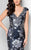 Terani Couture - Lovely Floral Cap-sleeve Marmaid Gown 1713M3498 in Black