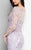 Terani Couture - Mermerizing Long-sleeve Beaded Floral Printed Mermaid Gown 1713M3499 in Purple