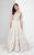 Terani Couture - Detailed Beaded Illusion Neck Ball Gown 1713M3502 in Gold
