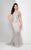 Terani Couture - Bedazzled Portrait Mermaid Dress 1713M3505 In Gray and Neutral
