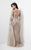 Terani Couture - Beaded Laced Illusion Neck Dress 1713M3631 In Brown