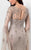 Terani Couture - Beaded Laced Illusion Neck Dress 1713M3631 In Brown