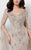 Terani Couture - Beaded Laced Illusion Neck Dress 1713M3631 In Brown