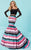 Tiffany Homecoming - 16201 Two-Piece Off Shoulder Striped Mermaid Gown in Black and Pink