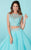 Tiffany Homecoming - Lavishly Adorned Bateau Illusion Evening Gown 16202 In Blue