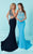 Tiffany Homecoming - Crystal Encrusted  Halter Illusion Evening Gown 16204 In Blue