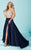 Tiffany Homecoming - Two-Piece Long Prom Dress with Beaded Illusion Top 16212 In Nude and Blue