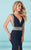 Tiffany Homecoming - Dazzling V-Neck Long Evening Gown with Side Slit 16215 In Blue