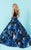 Tiffany Homecoming - Charming Two Piece Sleeveless Dress 16223 In Black and Floral Blue