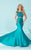 Tiffany Homecoming - Gorgeous Bateau Illusion Trumpet Evening Gown 16225 In Green