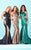 Tiffany Homecoming - Dazzling Scoop Neck Long Sequined Gown 16226 In Blue, Gold and Green