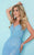 Tiffany Homecoming - 16227 Plunging Flounced Mermaid Gown in Blue