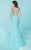 Tiffany Homecoming - Dainty Jewel Illusion Evening Gown with Lace-Like Ornaments 16230 in Blue