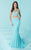 Tiffany Homecoming - Dainty Jewel Illusion Evening Gown with Lace-Like Ornaments 16230 in Blue