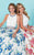 Tiffany Homecoming - Stunning Sleeveless Formal Two Piece  16232 in Floral Blue and Pink