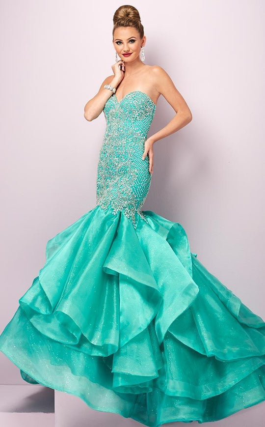 Tiffany Homecoming - 16235 Strapless Sweetheart Mermaid Dress in Green