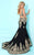 Tiffany Homecoming - 16237 Intricate Gilded Lace Trumpet Gown in Black and Gold