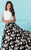 Tiffany Homecoming - Sweet Sleeveless Formal Two Piece with Printed Skirt 16238 In White and Black and Multi-Color