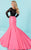 Tiffany Homecoming - 16240 Scalloped Off Shoulder Mermaid Gown in Black and Pink
