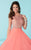 Tiffany Homecoming - Alluring Beaded Bateau Illusion Neck Chiffon A-line Dress 16244 In Orange