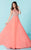 Tiffany Homecoming - Alluring Beaded Bateau Illusion Neck Chiffon A-line Dress 16244 In Orange