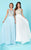 Tiffany Homecoming - Alluring Beaded Bateau Illusion Neck Chiffon A-line Dress 16244 In Blue and White