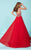Tiffany Homecoming - 16246 Halter Illusion Center Split Gown in Red