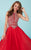 Tiffany Homecoming - 16246 Halter Illusion Center Split Gown in Red