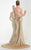 Panoply - Sparkling Cutout Detail Sequin Evening Gown 14791 In Gold