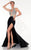 Panoply - Sparkling Cutout Detail Sequin Evening Gown 14791 In Black