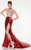 Panoply - Sparkling Cutout Detail Sequin Evening Gown 14791 In Red