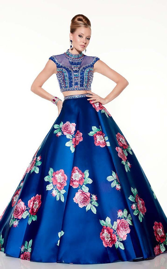 Panoply - 14792 Highly Embellished Choker Long Evening Gown