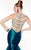 Panoply - Jeweled Neckline Richly Ruffled Mermaid Gown 14793 In Red and Neutral
