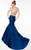 Panoply - Embellished Crew Neck Trumpet Evening Gown 14797 In Pink