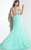 Panoply - Stunning Illusion Metallic Lace Applique Trumpet Gown 14798  in Green