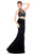 Panoply - 14804 Illusion Halter Trumpet Gown in Black
