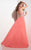 Panoply - 14806 Plunging V-Neck Silky Chiffon Gown in Pink
