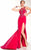 Panoply - Lattice Embellished Illusion Trumpet Gown with Sheer Cutouts 14807 in Blue