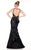 Panoply - Ruffle Skirt Paneled Illusion Trumpet Gown 14808 in White and Neutral