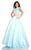Panoply - Two-Piece Lace Illusion Woven Organza A-Line Gown 14809 in Blue