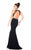 Panoply - Crystal Ornate Yoke Illusion Jersey Trumpet Gown 14810 in Blue and White