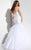 Panoply - Crystal Adorned Sweetheart Tiered Tulle Mermaid Gown 14814 in White
