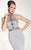 Panoply - Delectable High Halter Bejeweled Trumpet Gown 14815 in Silver