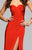 7891 Satin sweetheart evening dress with high side slit