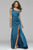 7892 Faille satin asymmetrical one shoulder evening dress with sash and back cut-outs