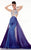 Panoply - Detailed Cutouts And Rhinestone Embellished Bodice Evening Gown 14823 In Purple