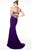 Panoply - 14840 Two-Piece Ornate Halter Jersey Gown in Purple