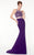 Panoply - 14840 Two-Piece Ornate Halter Jersey Gown in Purple
