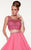 Panoply - Two-Piece Lavishly Beaded Bodice A-line Dress 14842 in Pink